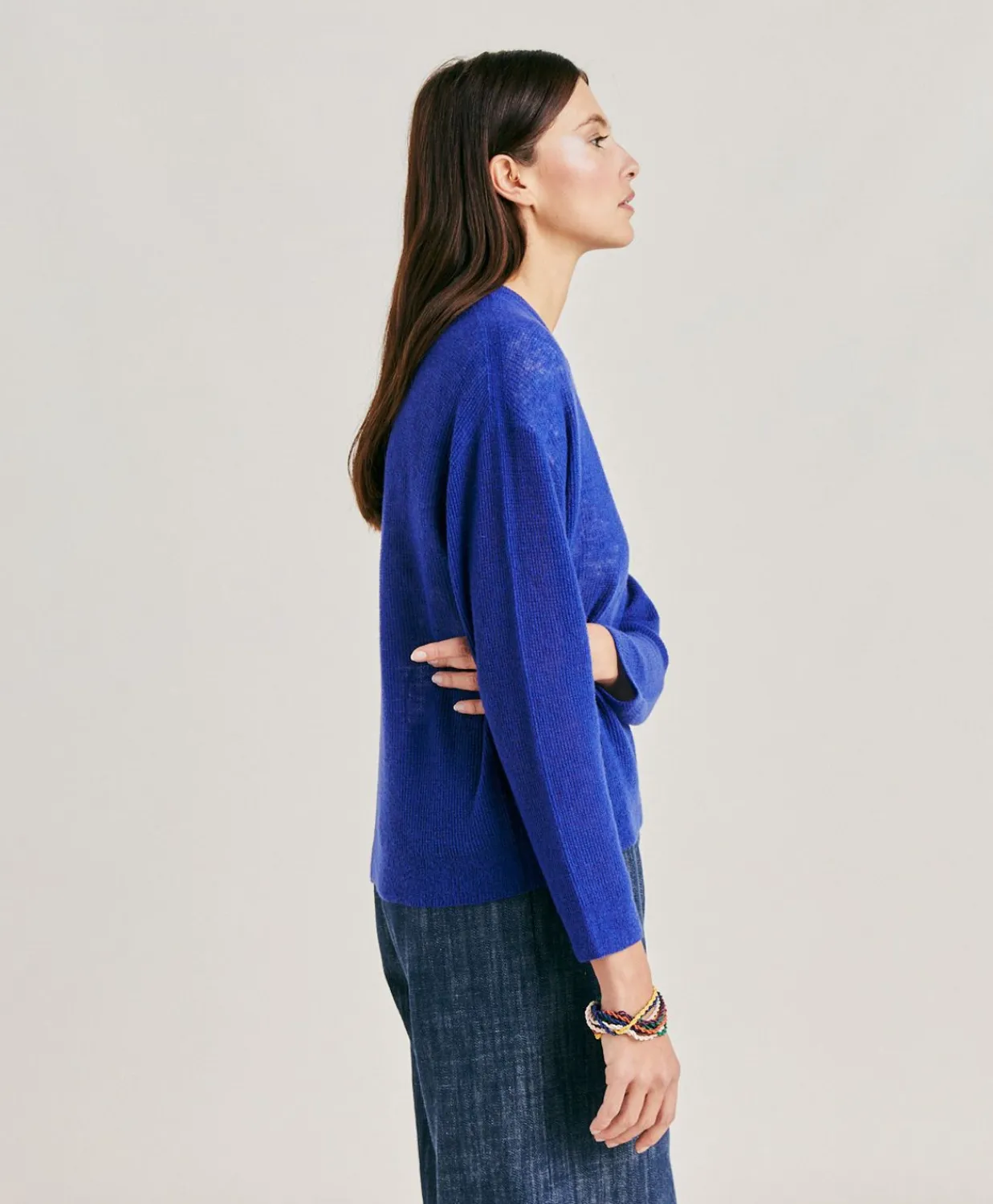 Donne Momonì Maglieria-Maglia Marmotta Perlata - Bluette