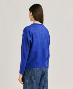 Donne Momonì Maglieria-Maglia Marmotta Perlata - Bluette
