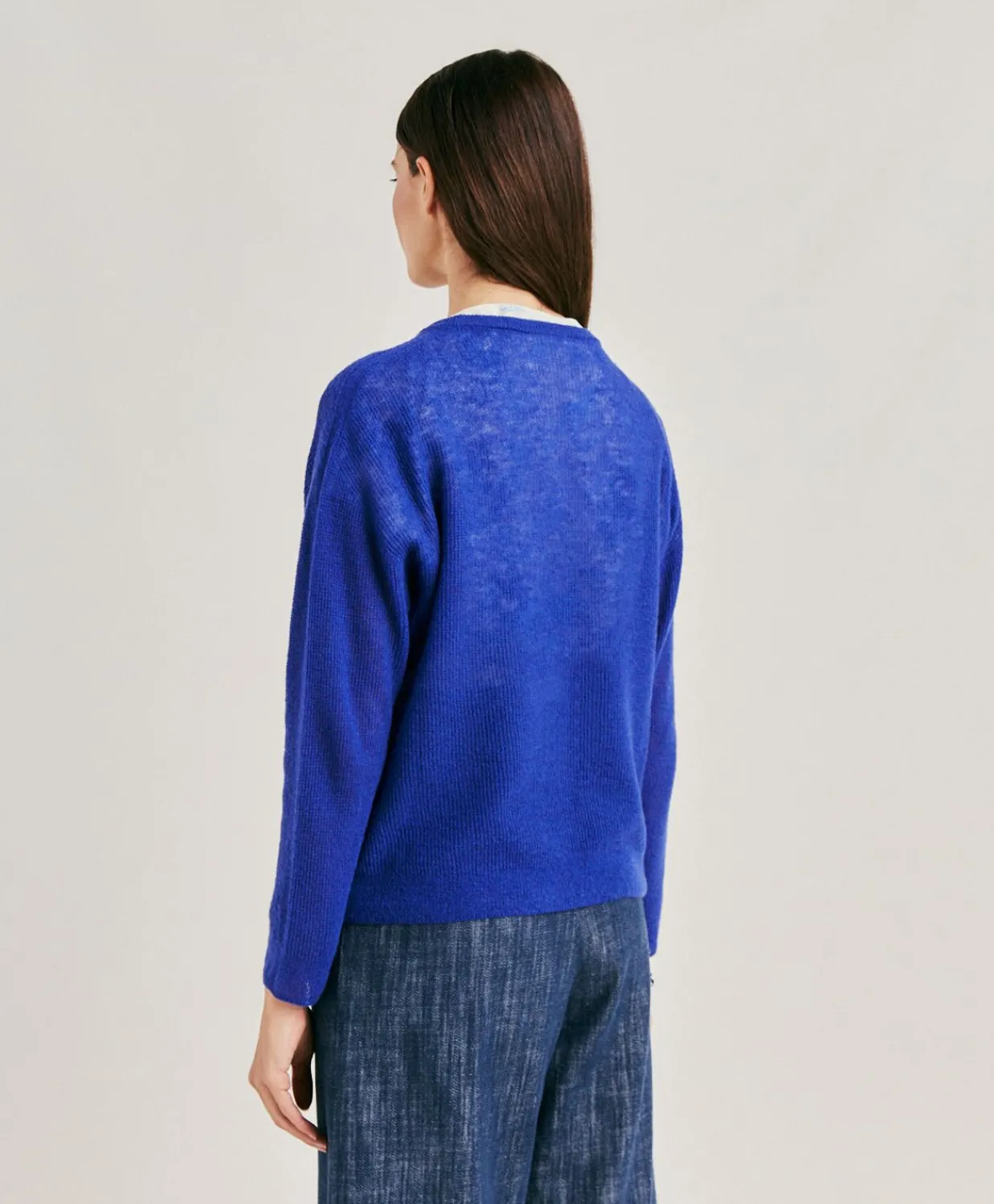 Donne Momonì Maglieria-Maglia Marmotta Perlata - Bluette