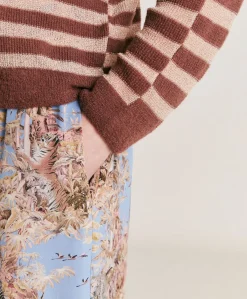 Donne Momonì Maglieria-Maglia Marmotta Perlata Righe Lurex - Glace'