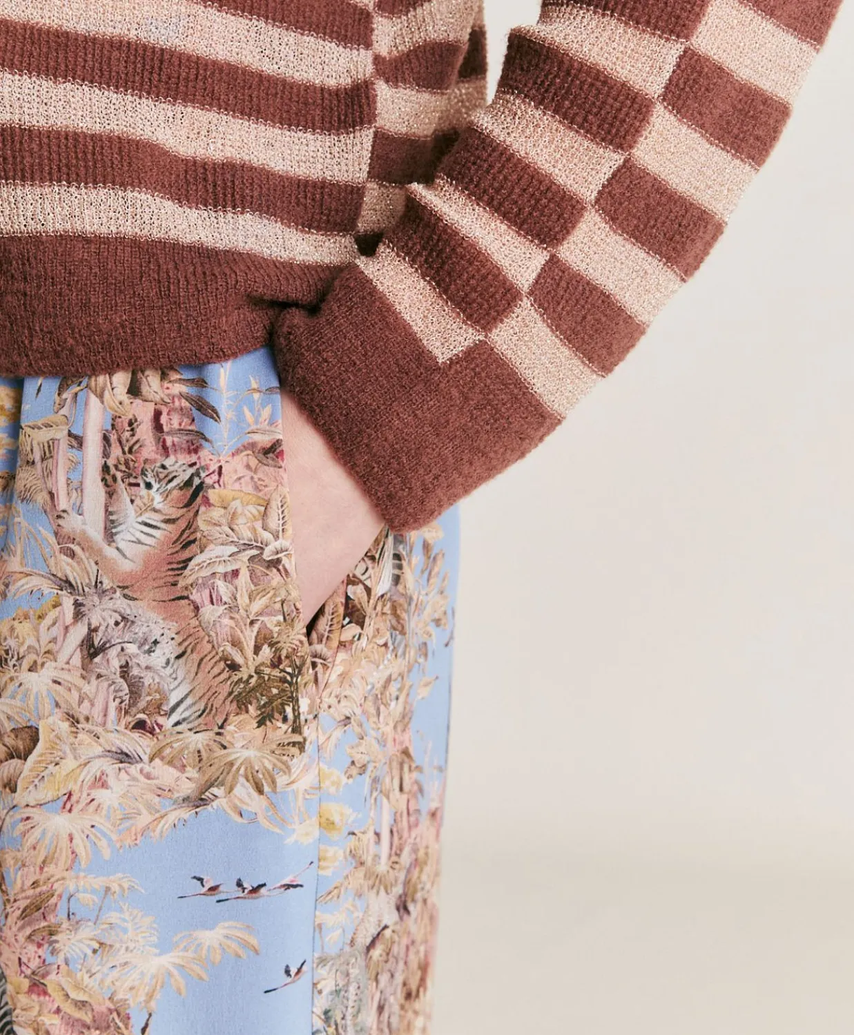 Donne Momonì Maglieria-Maglia Marmotta Perlata Righe Lurex - Glace'