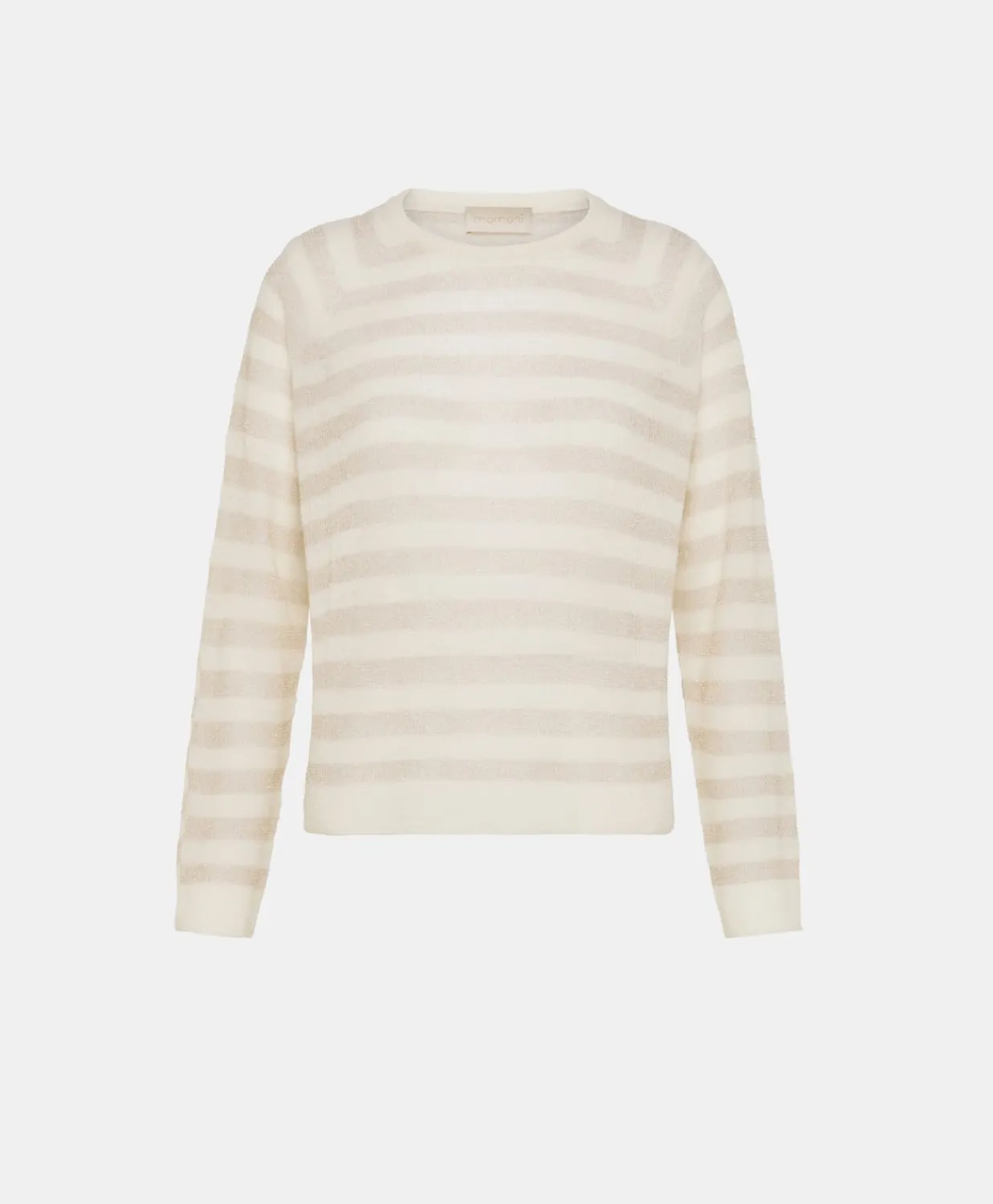 Donne Momonì Maglieria-Maglia Marmotta Perlata Righe Lurex - Panna