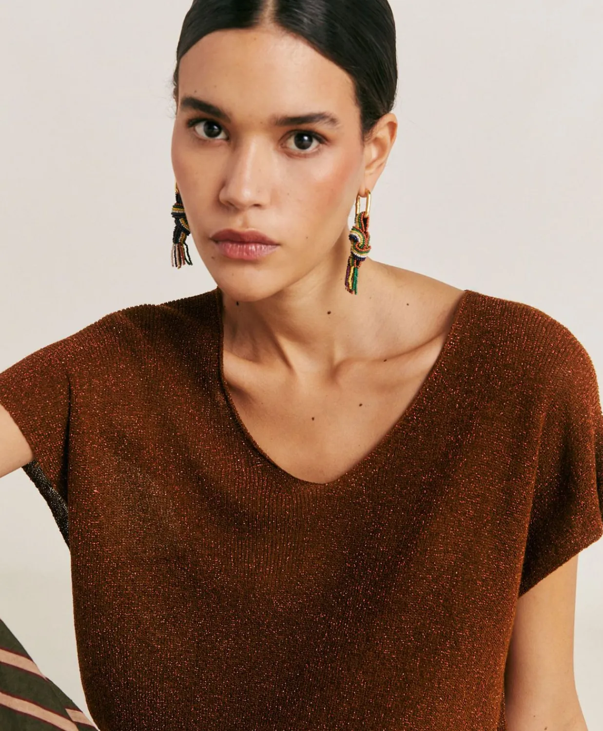 Donne Momonì Maglieria-Maglia Suzanna Perlata Lurex - Army