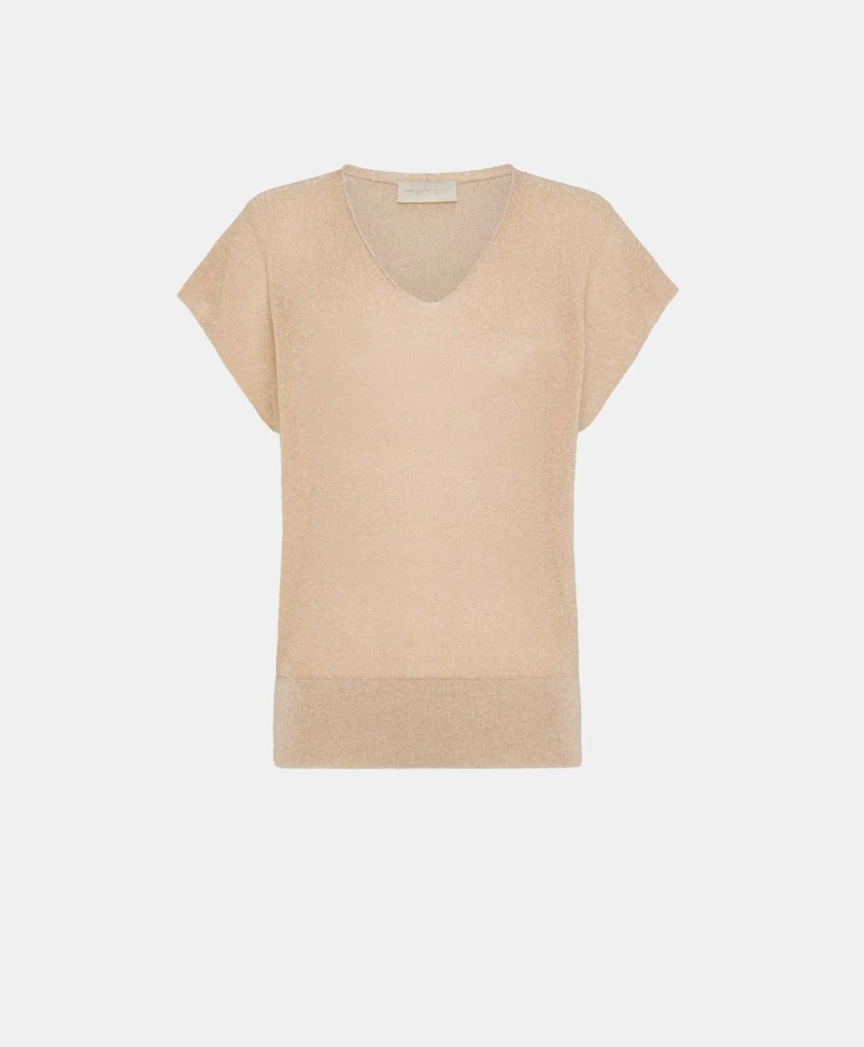 Donne Momonì Maglieria-Maglia Suzanna Perlata Lurex - Cipria