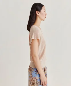 Donne Momonì Maglieria-Maglia Suzanna Perlata Lurex - Cipria