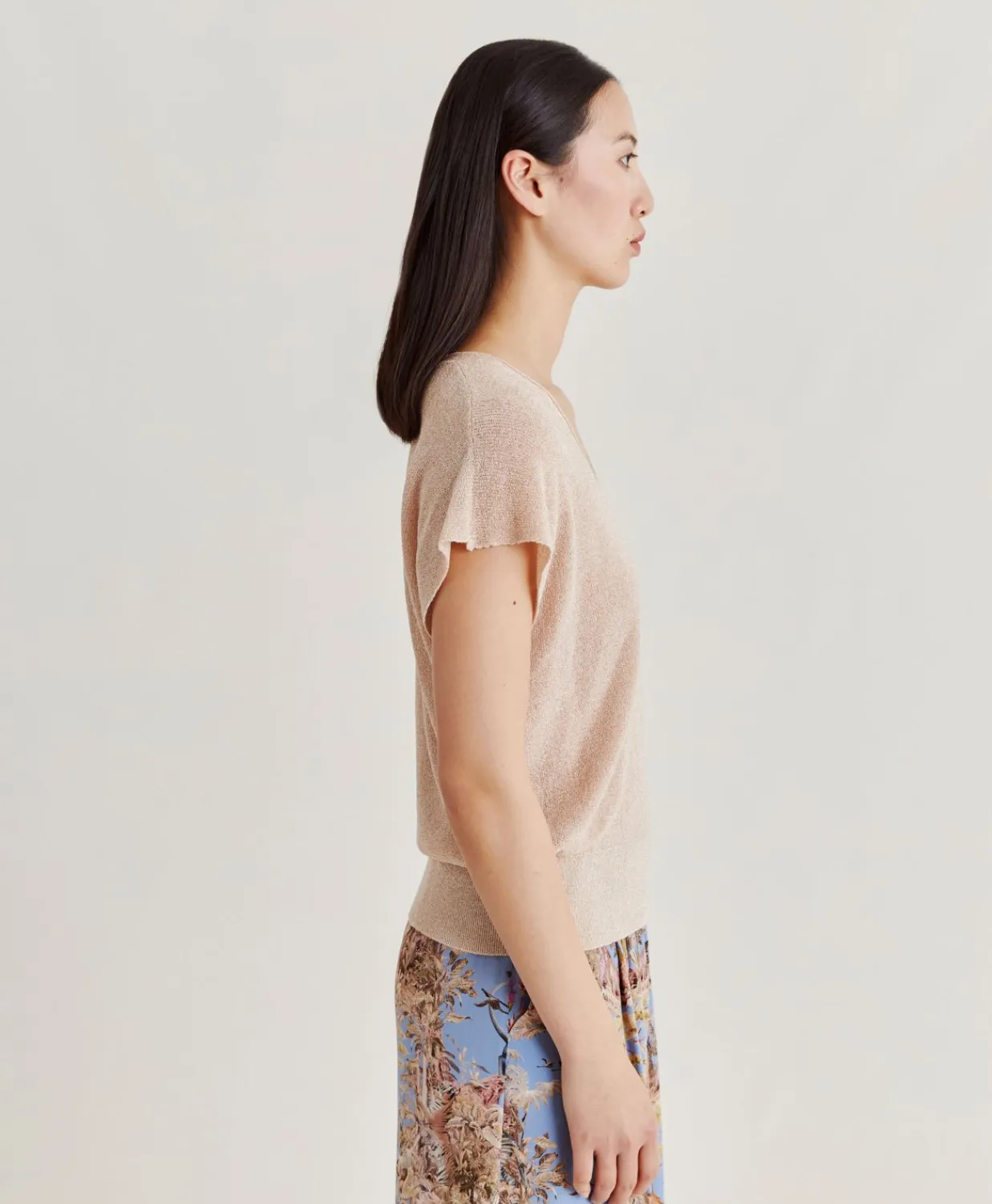 Donne Momonì Maglieria-Maglia Suzanna Perlata Lurex - Cipria