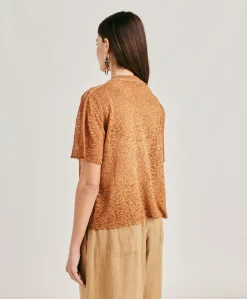 Donne Momonì Maglieria-Maglia Sveva In Lino - Caramello