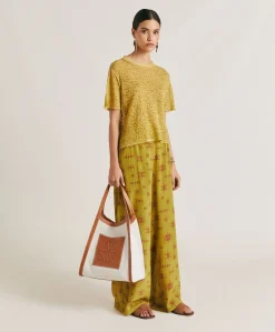 Donne Momonì Maglieria-Maglia Sveva In Lino - Olio