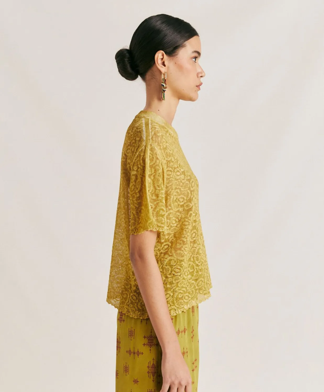 Donne Momonì Maglieria-Maglia Sveva In Lino - Olio