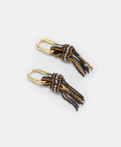Donne Momonì Bijoux-Orecchini Zimmari Con Perline - Cacao Multicolor