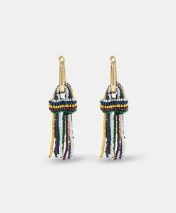 Donne Momonì Bijoux-Orecchini Zimmari Con Perline - Verde Multicolor