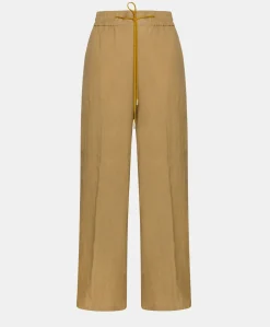 Donne Momonì Pantaloni E Shorts-Pantaloni Aliterru In Lino - Sabbia