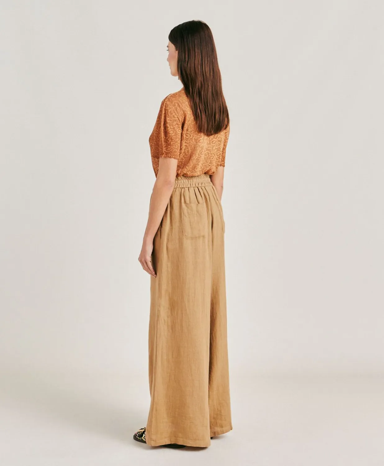 Donne Momonì Pantaloni E Shorts-Pantaloni Aliterru In Lino - Sabbia