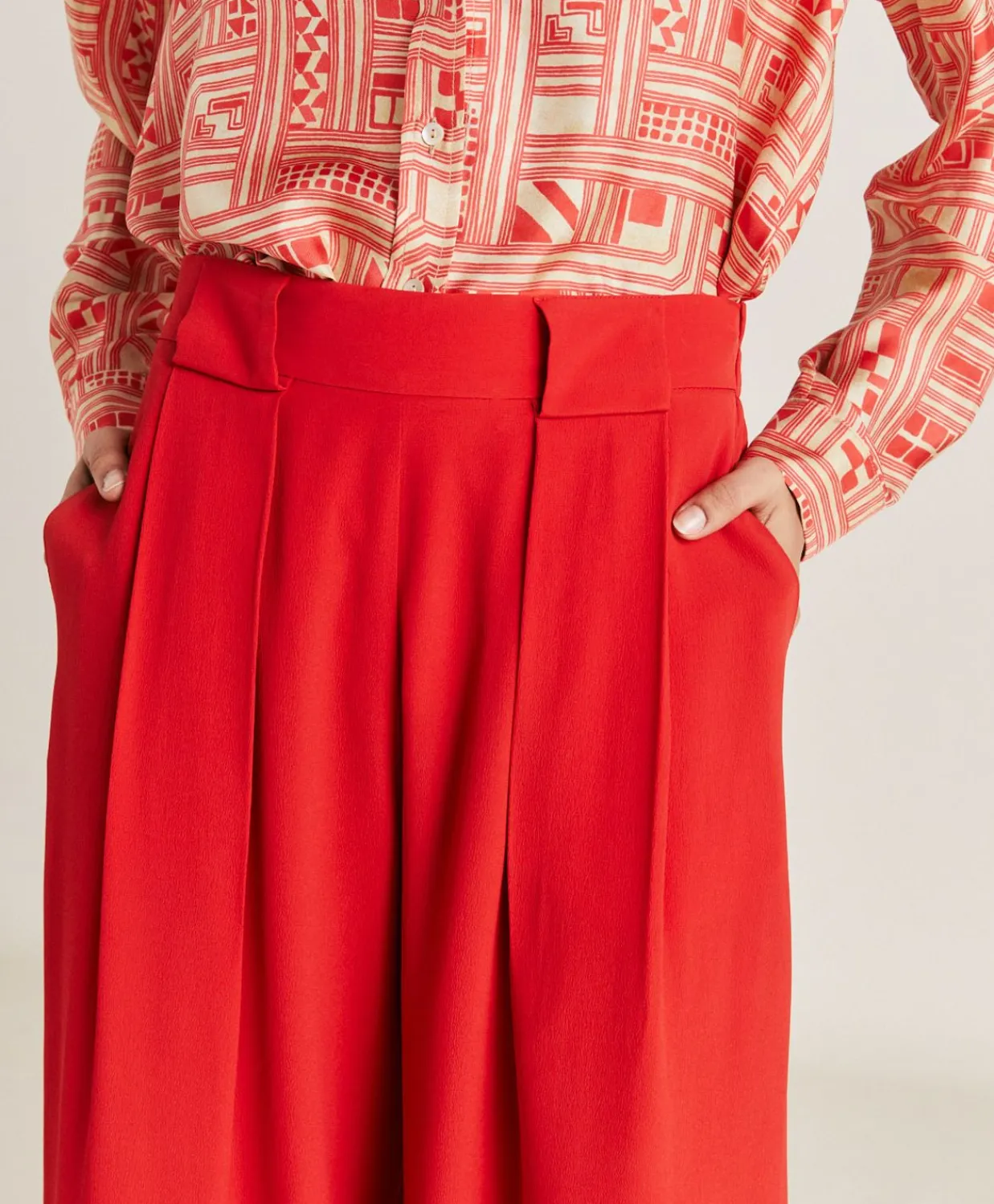 Donne Momonì Pantaloni E Shorts-Pantaloni Aspen In Acetato Seta - Azalea