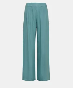 Donne Momonì Pantaloni E Shorts-Pantaloni Aspen In Lino Unito - Ceruleo