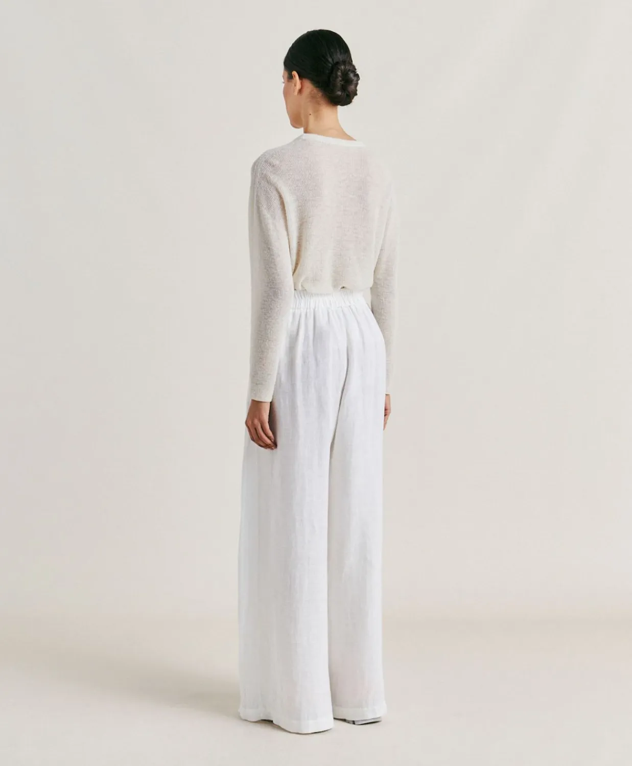 Donne Momonì Pantaloni E Shorts-Pantaloni Aspen In Lino Unito - Bianco Ottico