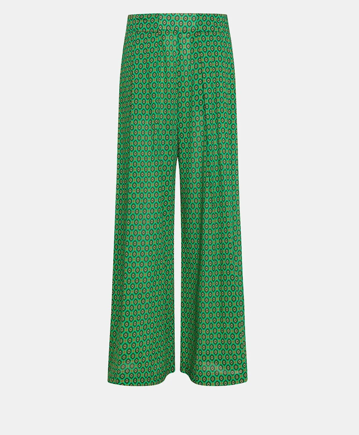 Donne Momonì Pantaloni E Shorts-Pantaloni Aspen In Voile Cotone Stampato - Smeraldo