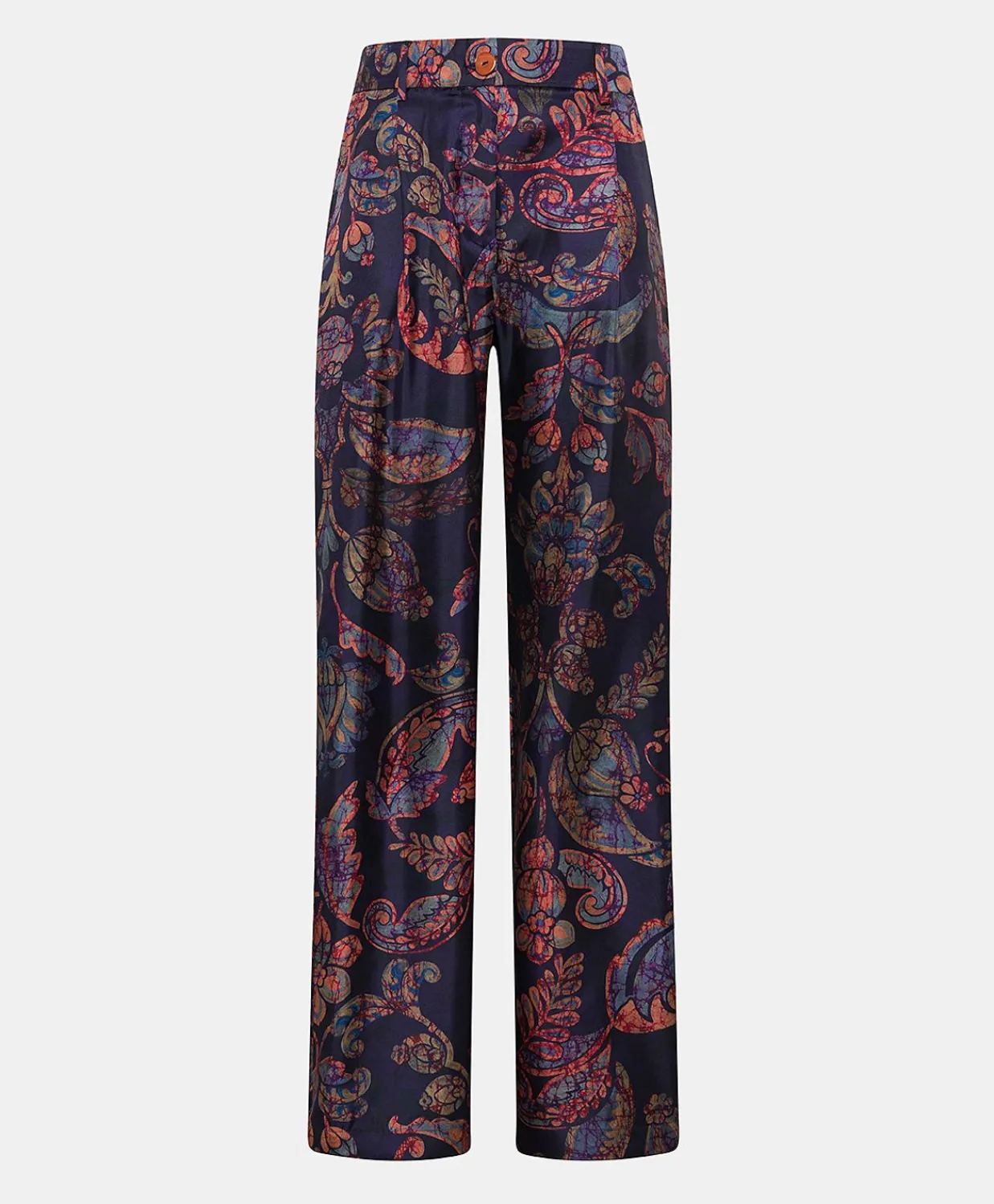 Donne Momonì Completi E Talleur-Pantaloni Austin In Twill Di Seta - Blu Notte Multicolor