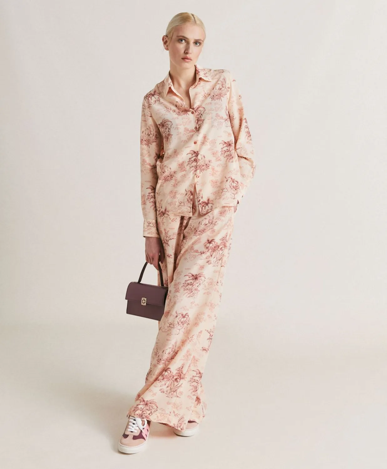 Donne Momonì Pantaloni E Shorts-Pantaloni Baccarat In Crepe De Chine - Rosato/Amarena