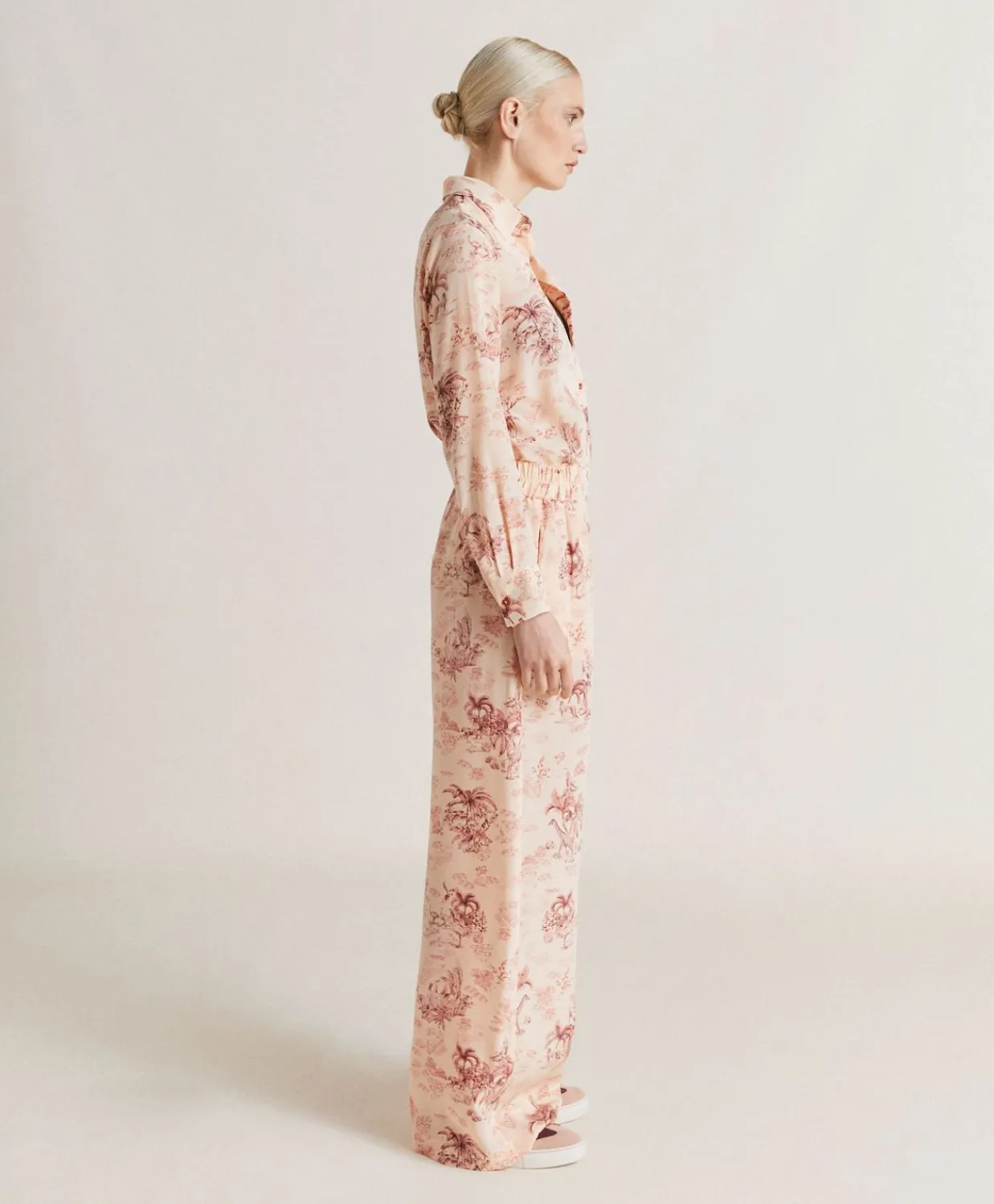 Donne Momonì Pantaloni E Shorts-Pantaloni Baccarat In Crepe De Chine - Rosato/Amarena