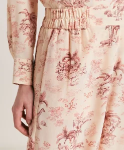 Donne Momonì Pantaloni E Shorts-Pantaloni Baccarat In Crepe De Chine - Rosato/Amarena