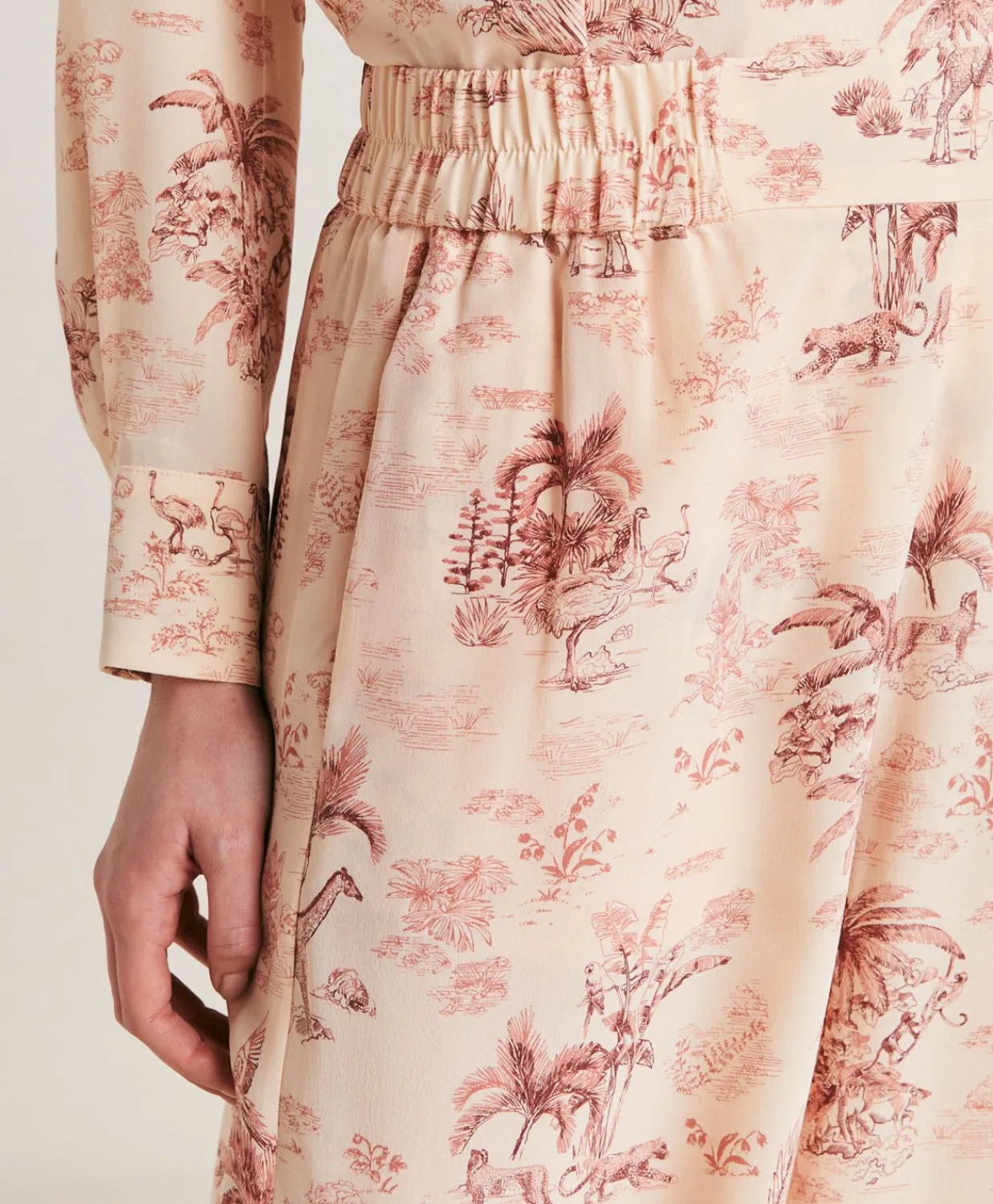 Donne Momonì Pantaloni E Shorts-Pantaloni Baccarat In Crepe De Chine - Rosato/Amarena