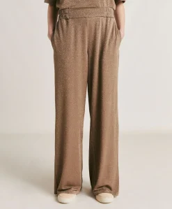 Donne Momonì Pantaloni E Shorts-Pantaloni Baccarat In Jersey Lurex - Fango