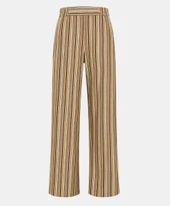 Donne Momonì Pantaloni E Shorts-Pantaloni Baccarat In Jersey Lurex A Righe - Ruggine Multicolor