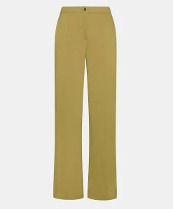 Donne Momonì Pantaloni E Shorts-Pantaloni Candeo In Lino Cotone - Avocado