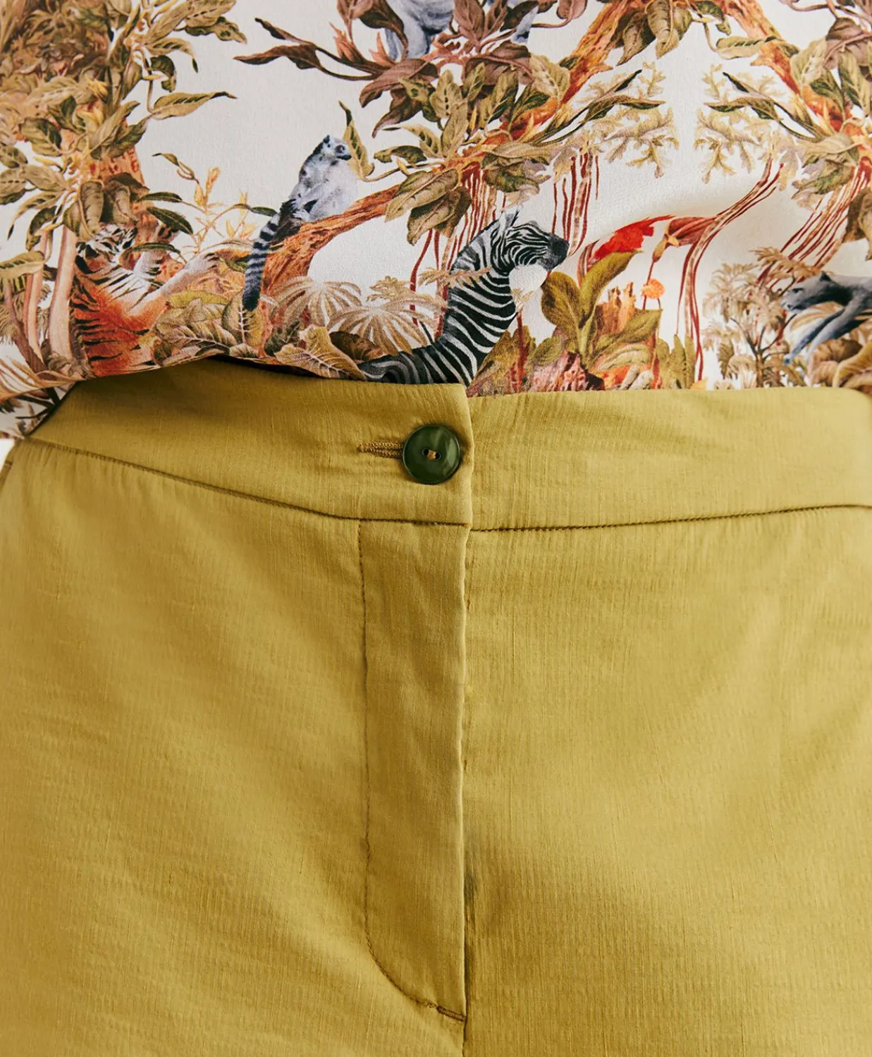 Donne Momonì Pantaloni E Shorts-Pantaloni Candeo In Lino Cotone - Avocado