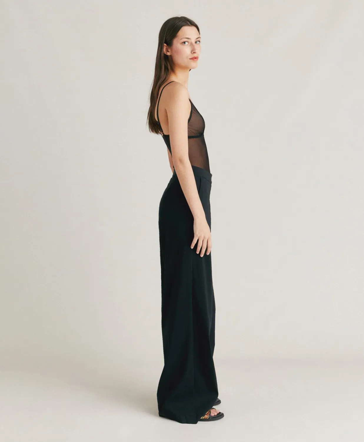 Donne Momonì Completi E Talleur-Pantaloni Candeo In Lino Cotone - Nero