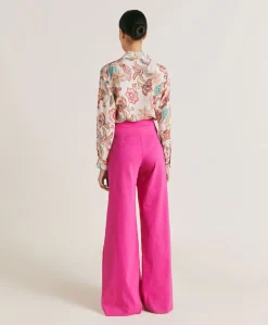 Donne Momonì Pantaloni E Shorts-Pantaloni Candeo In Lino Cotone - Fucsia
