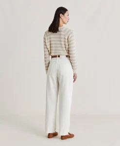 Donne Momonì Pantaloni E Shorts-Pantaloni Fucsia Bis In Denim - Panna