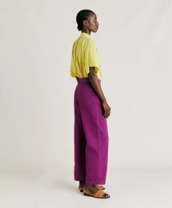 Donne Momonì Pantaloni E Shorts-Pantaloni Fucsia Bis In Gabardina - Ciclamino