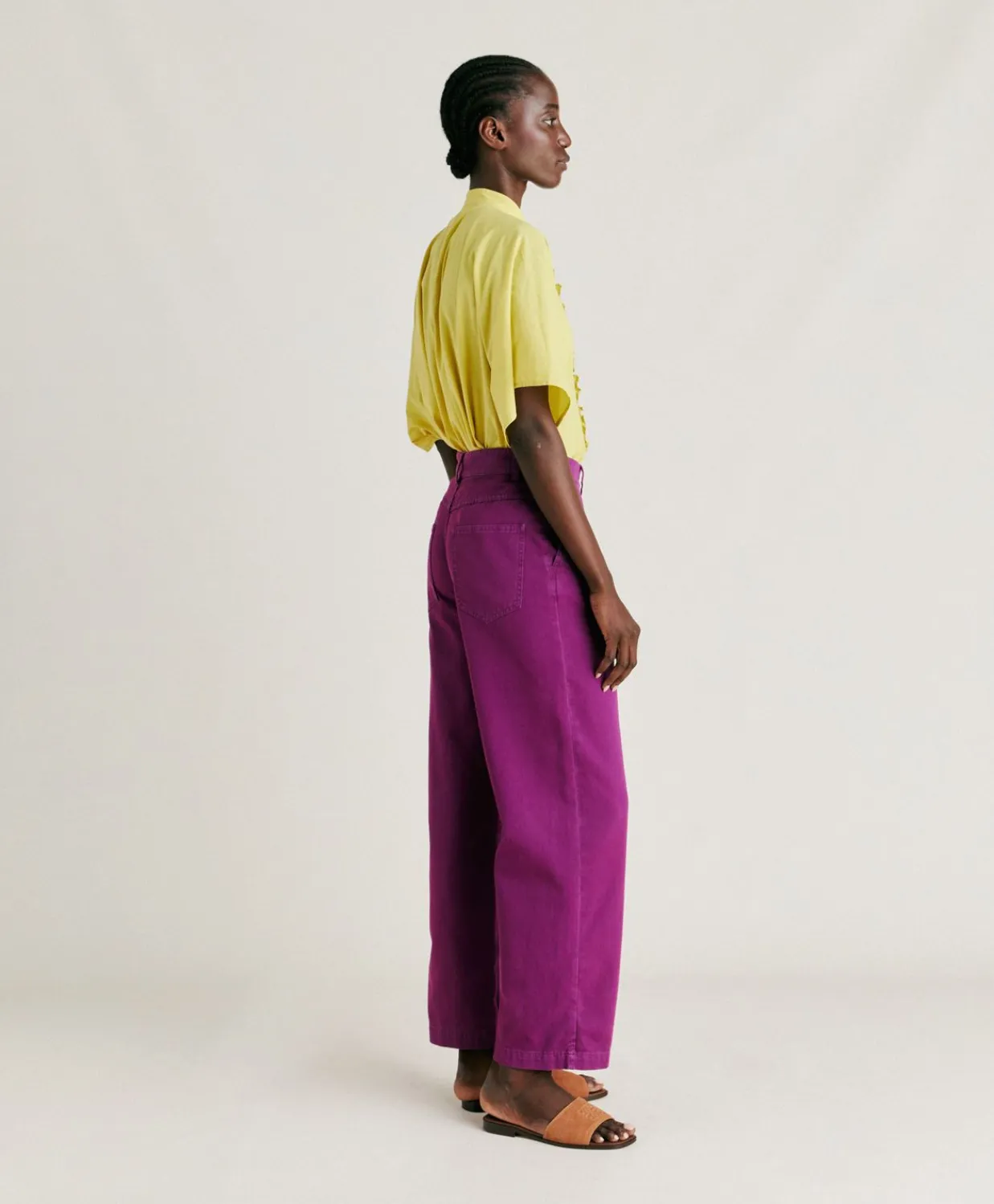 Donne Momonì Pantaloni E Shorts-Pantaloni Fucsia Bis In Gabardina - Ciclamino