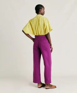 Donne Momonì Pantaloni E Shorts-Pantaloni Fucsia Bis In Gabardina - Ciclamino