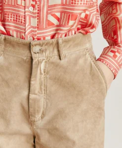 Donne Momonì Completi E Talleur-Pantaloni Fucsia Bis In Gabardina - Sabbia