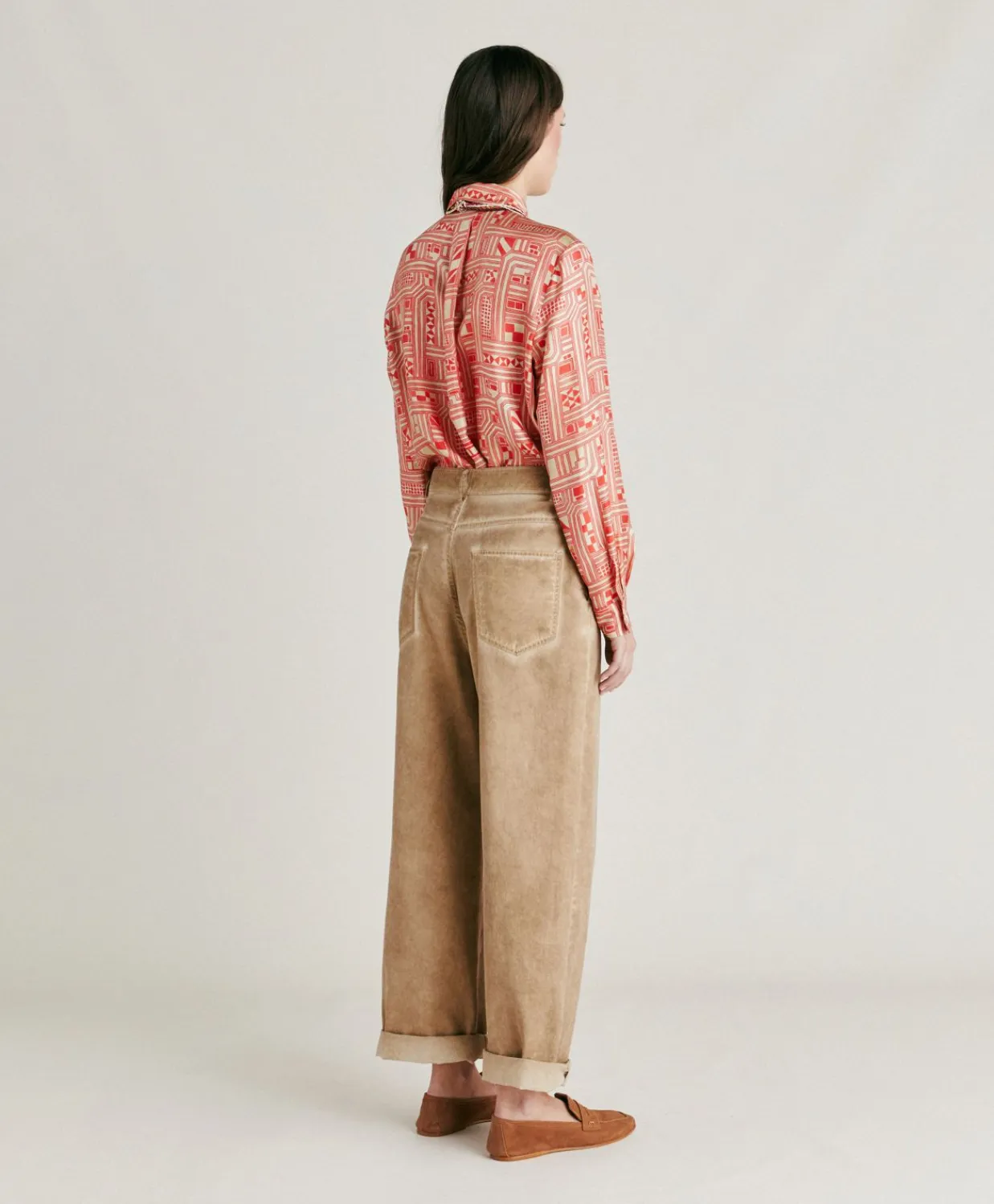 Donne Momonì Completi E Talleur-Pantaloni Fucsia Bis In Gabardina - Sabbia