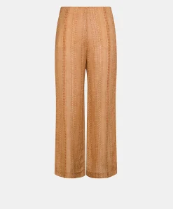 Donne Momonì Pantaloni E Shorts-Pantaloni Ginepro In Viscosa Lino - Panna/Ruggine
