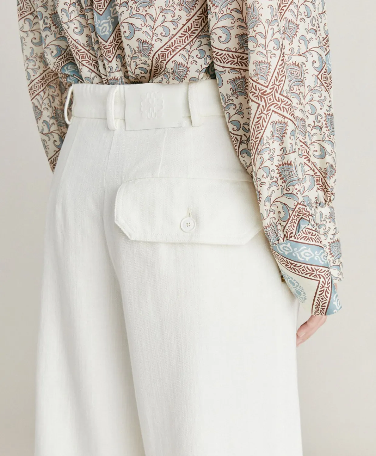 Donne Momonì Pantaloni E Shorts-Pantaloni Grecale In Denim - Panna