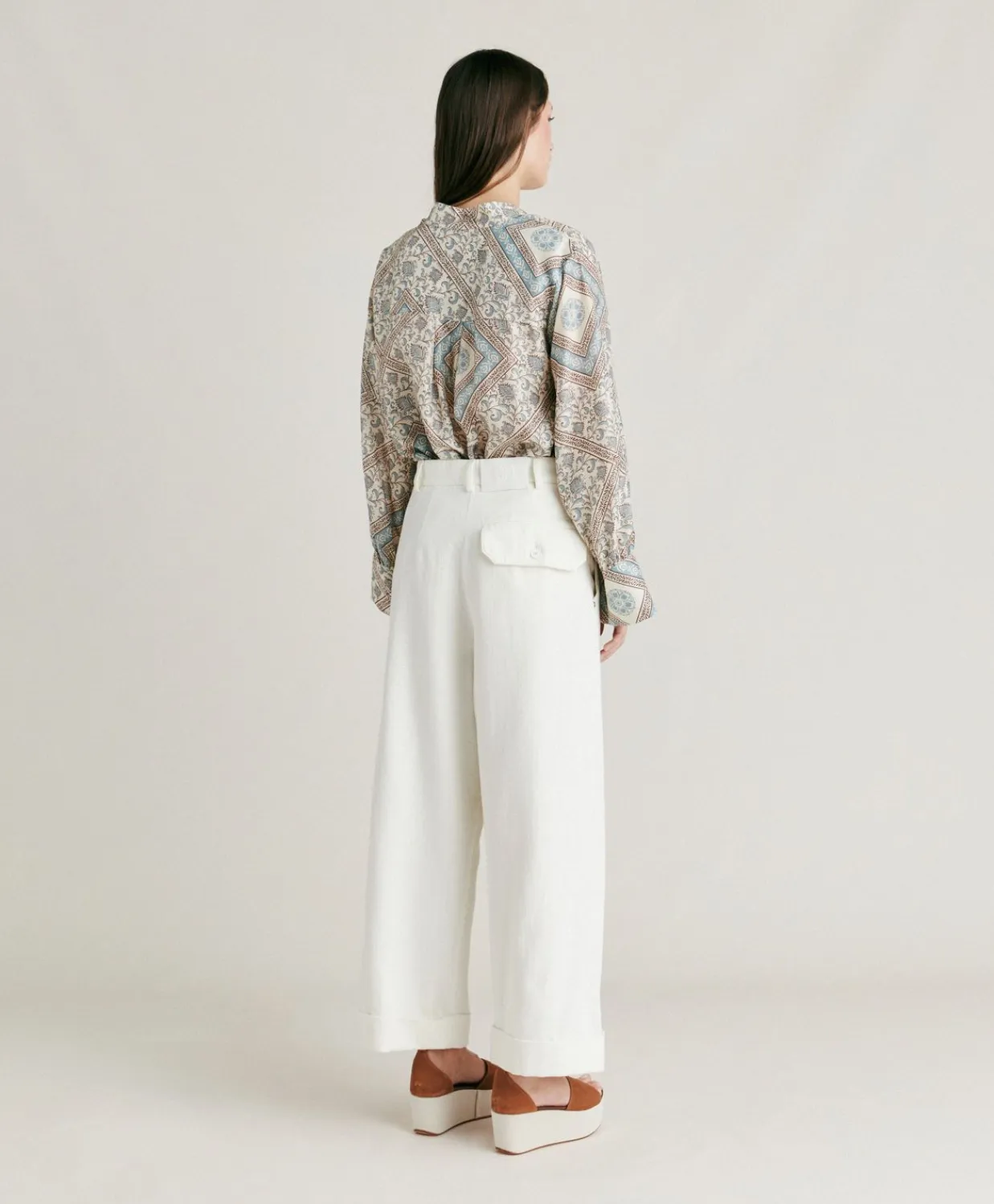 Donne Momonì Pantaloni E Shorts-Pantaloni Grecale In Denim - Panna