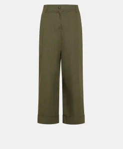 Donne Momonì Pantaloni E Shorts-Pantaloni Grecale In Popeline - Army