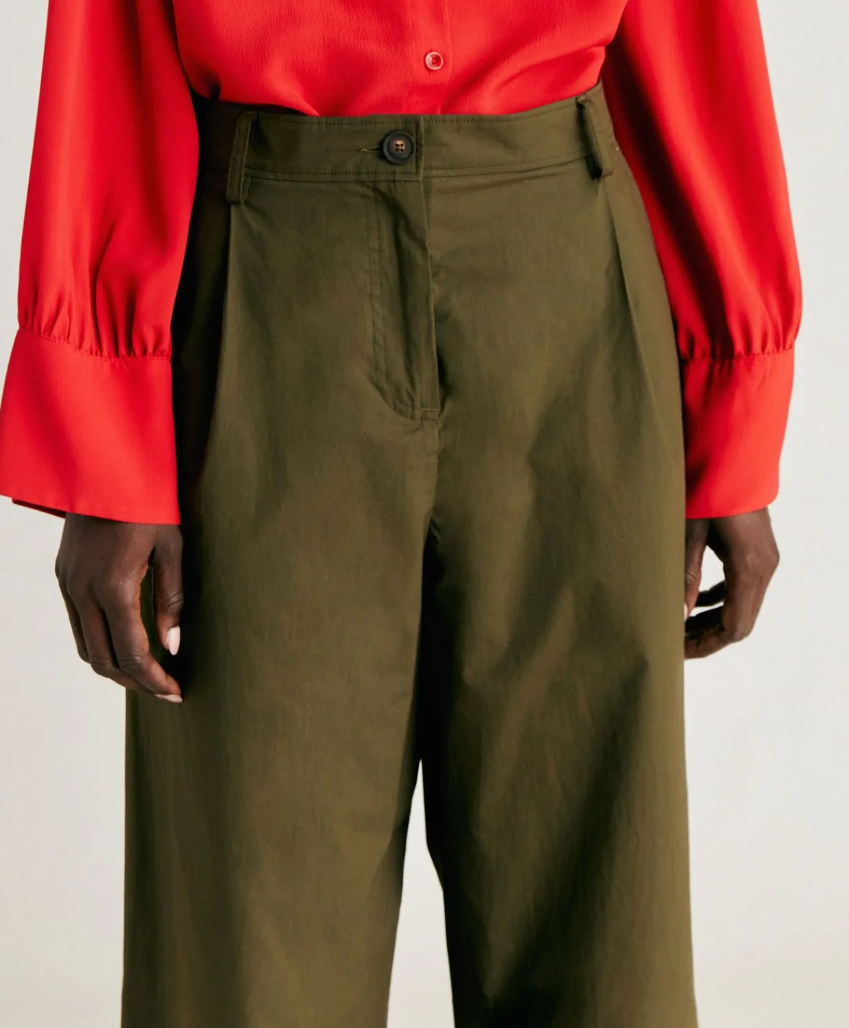 Donne Momonì Pantaloni E Shorts-Pantaloni Grecale In Popeline - Army