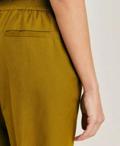 Donne Momonì Pantaloni E Shorts-Pantaloni Haiti In Gabardina - Oliva