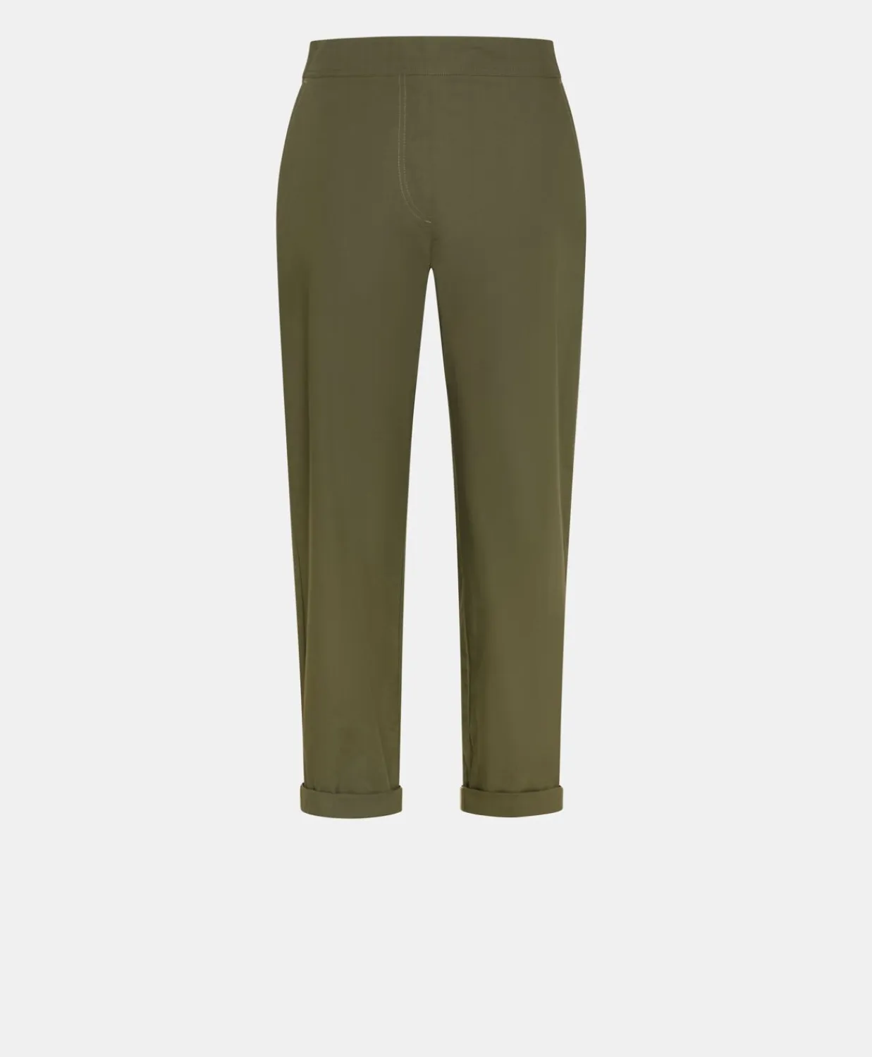 Donne Momonì Pantaloni E Shorts-Pantaloni Idaho In Popeline - Army