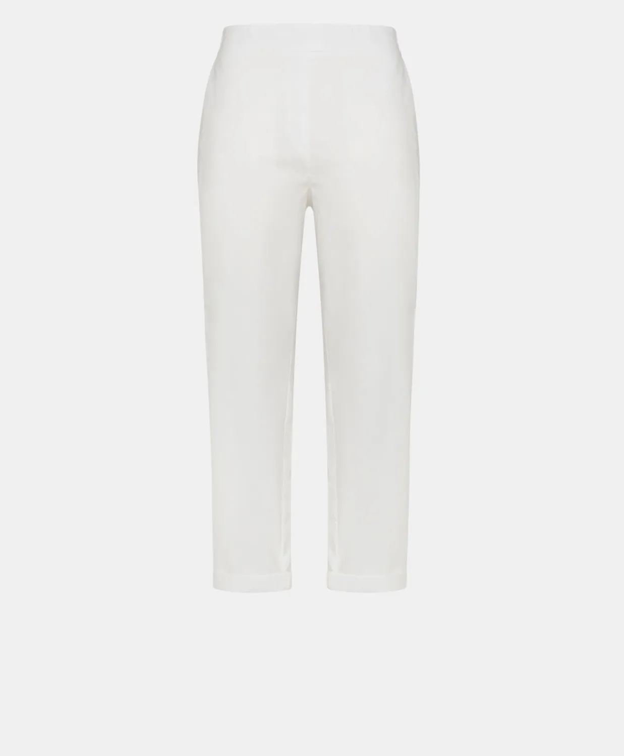 Donne Momonì Pantaloni E Shorts-Pantaloni Idaho In Popeline - Bianco Ottico
