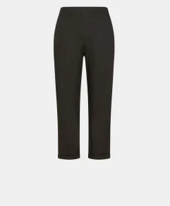 Donne Momonì Pantaloni E Shorts-Pantaloni Idaho In Popeline - Nero