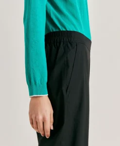 Donne Momonì Pantaloni E Shorts-Pantaloni Idaho In Popeline - Nero