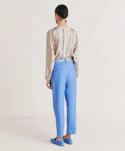 Donne Momonì Pantaloni E Shorts-Pantaloni Joy In Denim Leggero - Azzurro