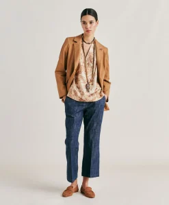 Donne Momonì Pantaloni E Shorts-Pantaloni Lora In Denim - Blu Jeans